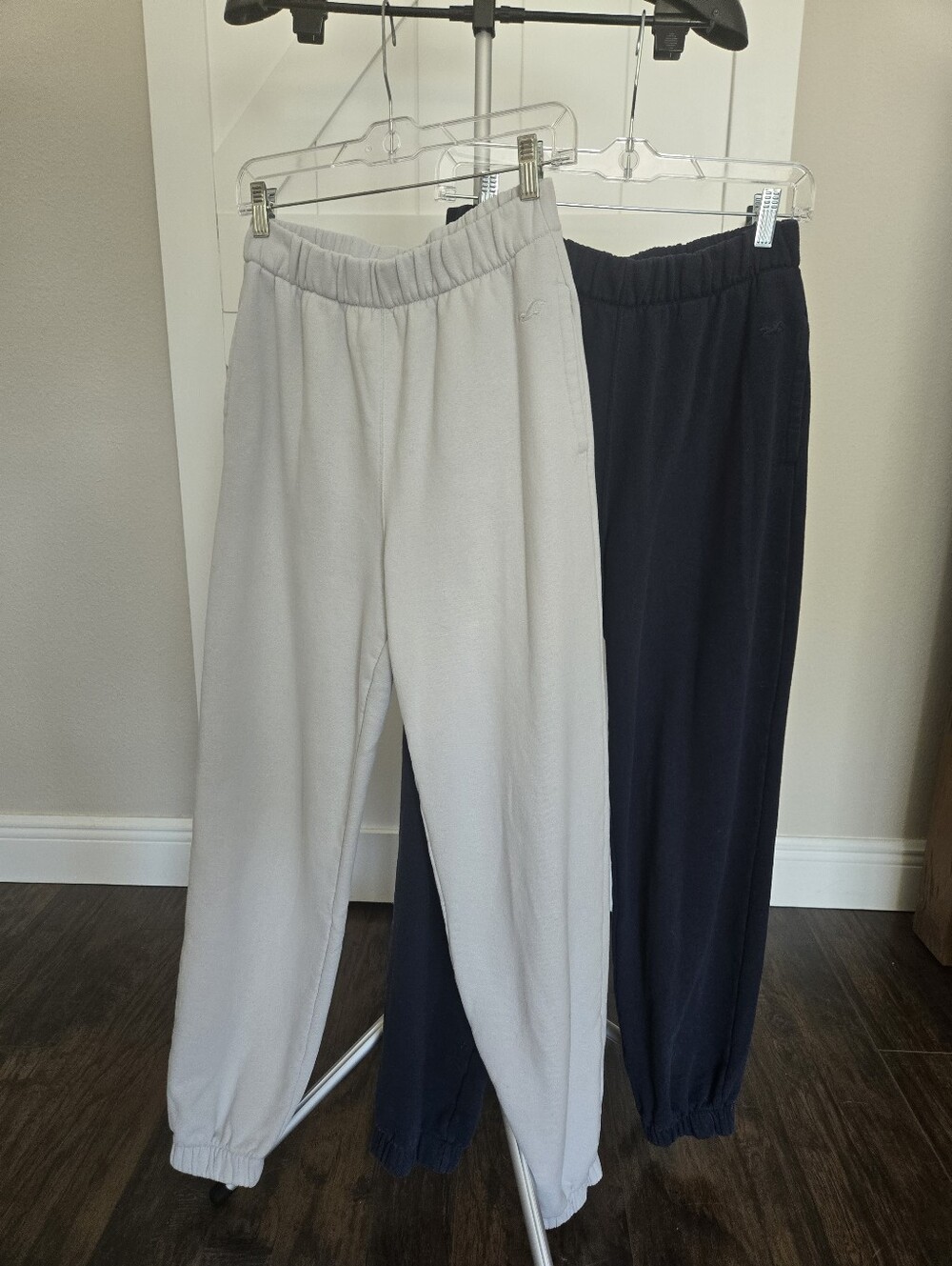 HOLLISTER Casual Jogger Pants Duo - Light Gray & Navy - S